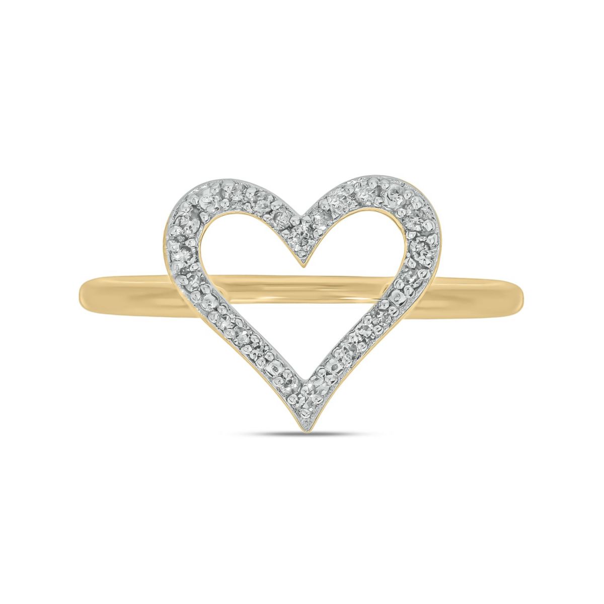 1/10 ct.t.w. Diamond Heart-Shaped Fashion Ring in 14KT White Gold