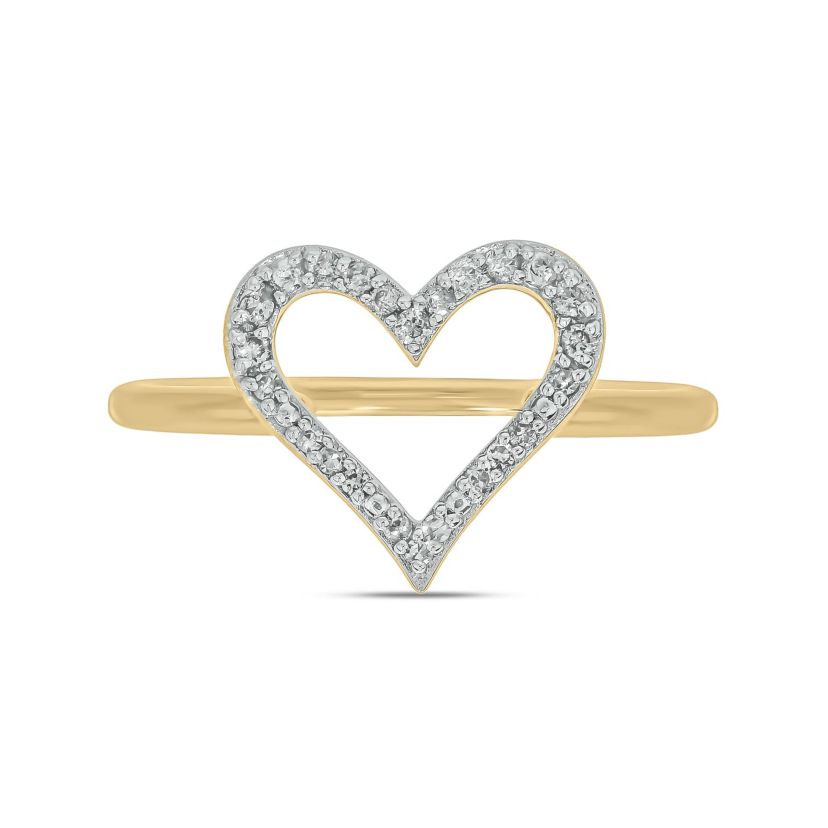 1/10 ct.t.w. Diamond Heart-Shaped Fashion Ring in 14KT Rose Gold
