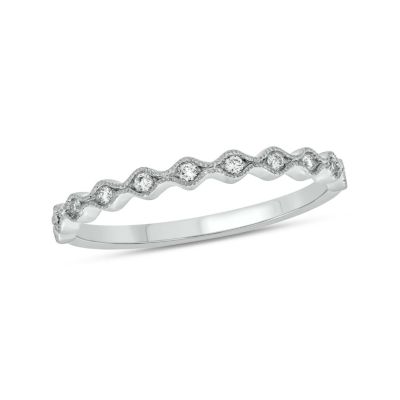 Belk & Co 1/10 ct.t.w. Diamond Studde Anniversary Band in 14KT Rose Gold, 6