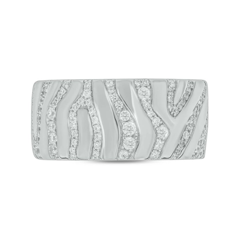 5/8 ct.t.w. Diamond Zabra Stripe Anniversary Band in 14KT Yellow Gold