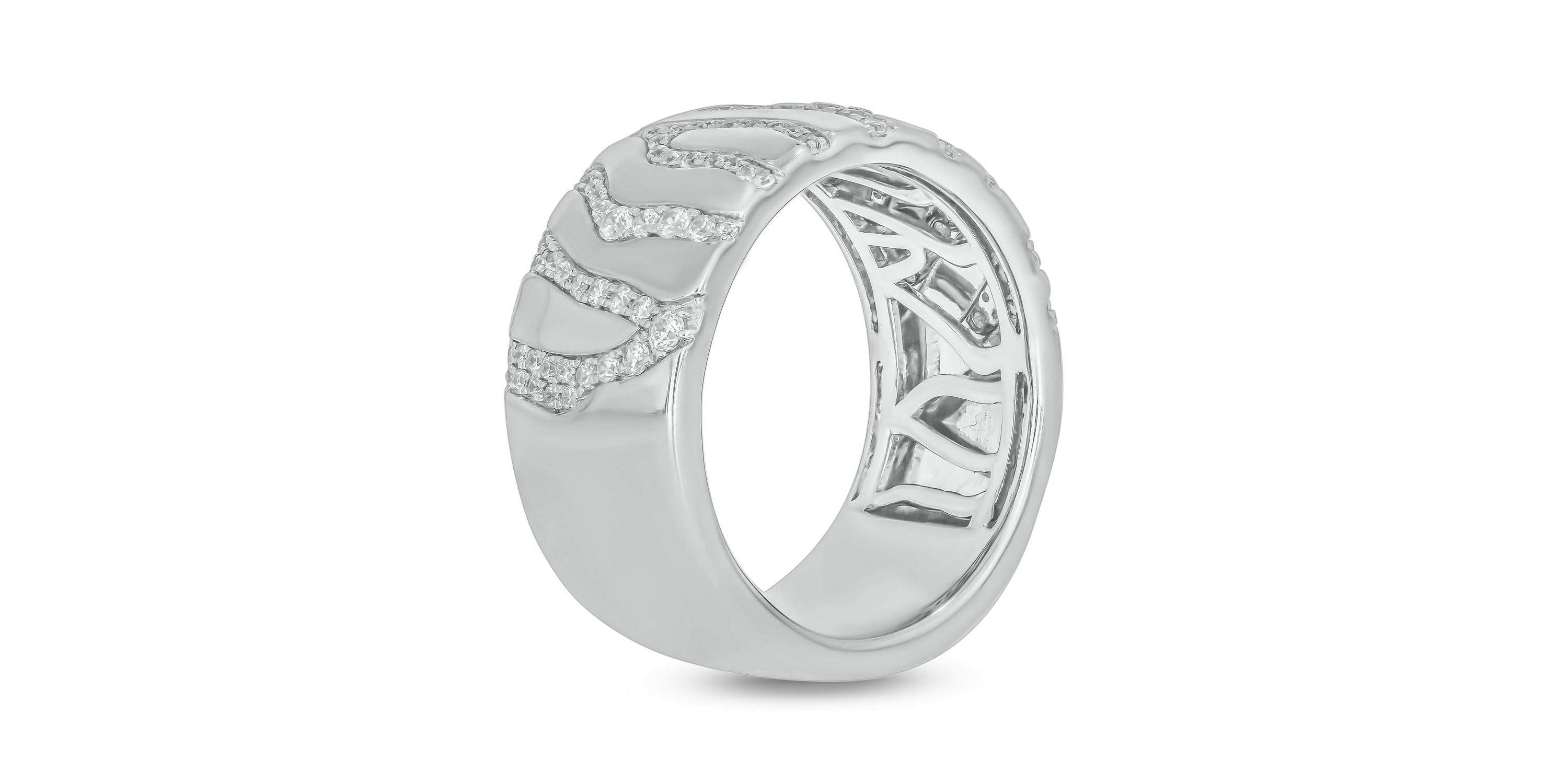 5/8 ct.t.w. Diamond Zabra Stripe Anniversary Band in 14KT Yellow Gold