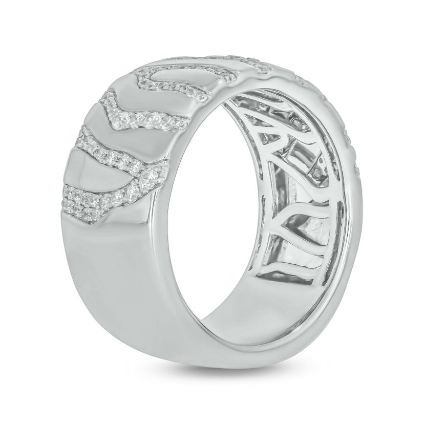 5/8 ct.t.w. Diamond Zabra Stripe Anniversary Band in 14KT Yellow Gold