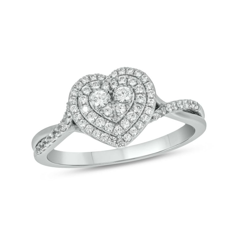 1/3 ct.t.w. Diamond Double Halo Fashion Ring in 14KT Rose Gold
