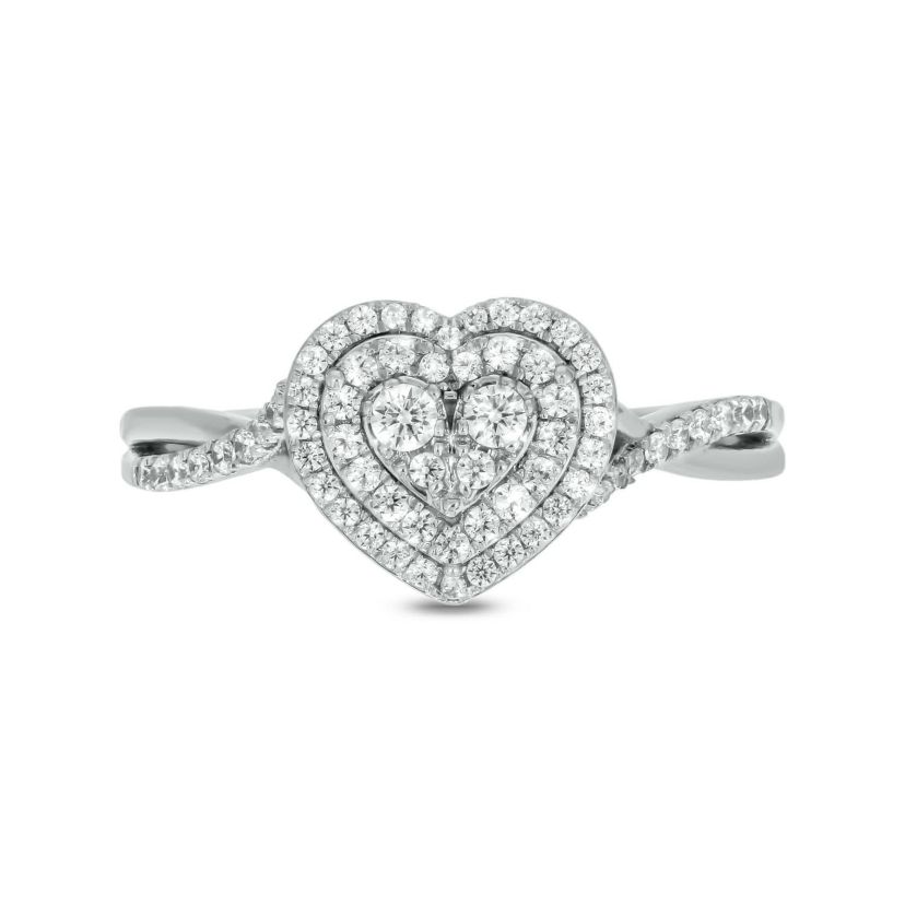 1/3 ct.t.w. Diamond Double Halo Fashion Ring in 14KT Rose Gold