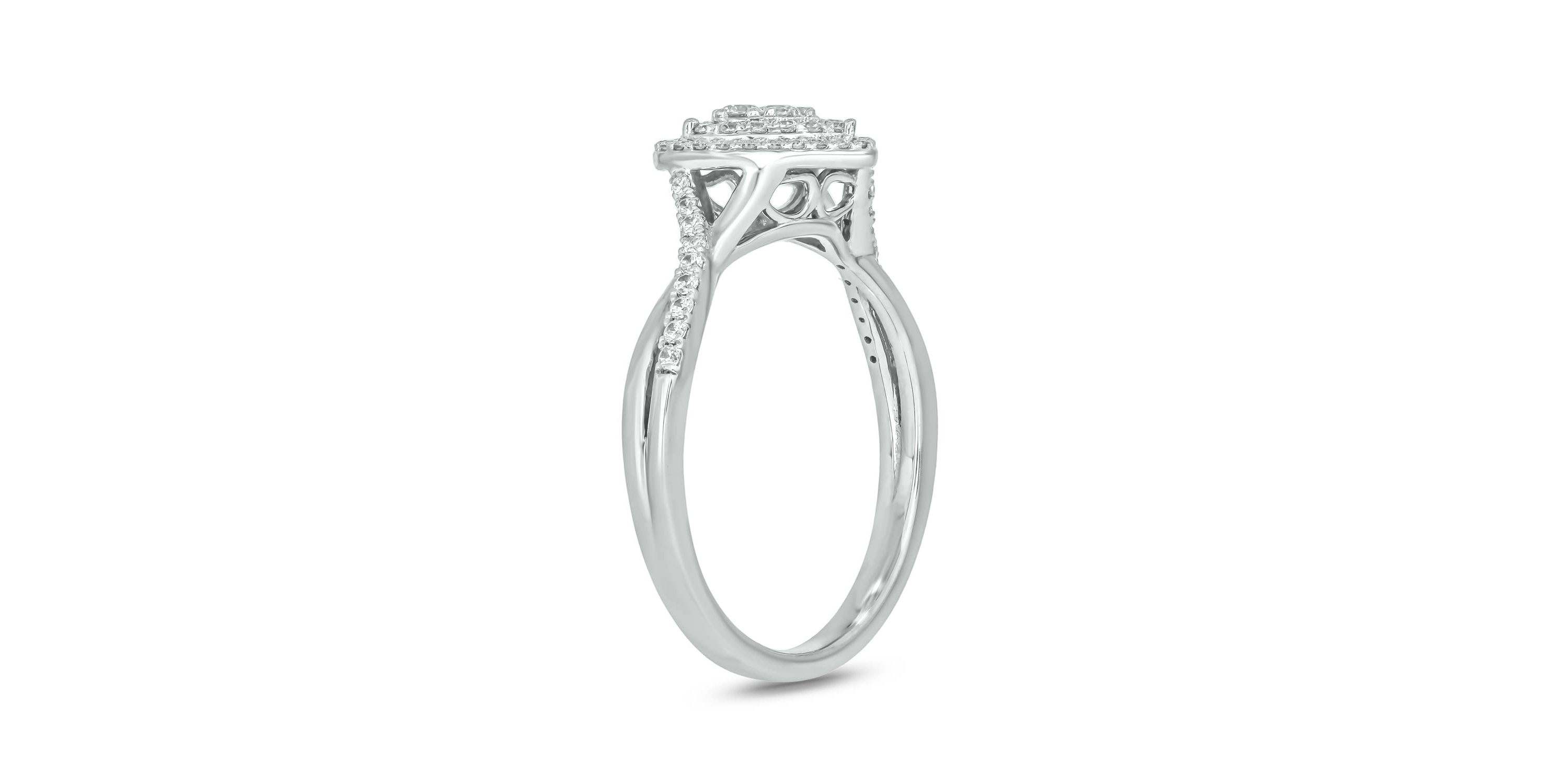 1/3 ct.t.w. Diamond Double Halo Fashion Ring in 14KT Rose Gold
