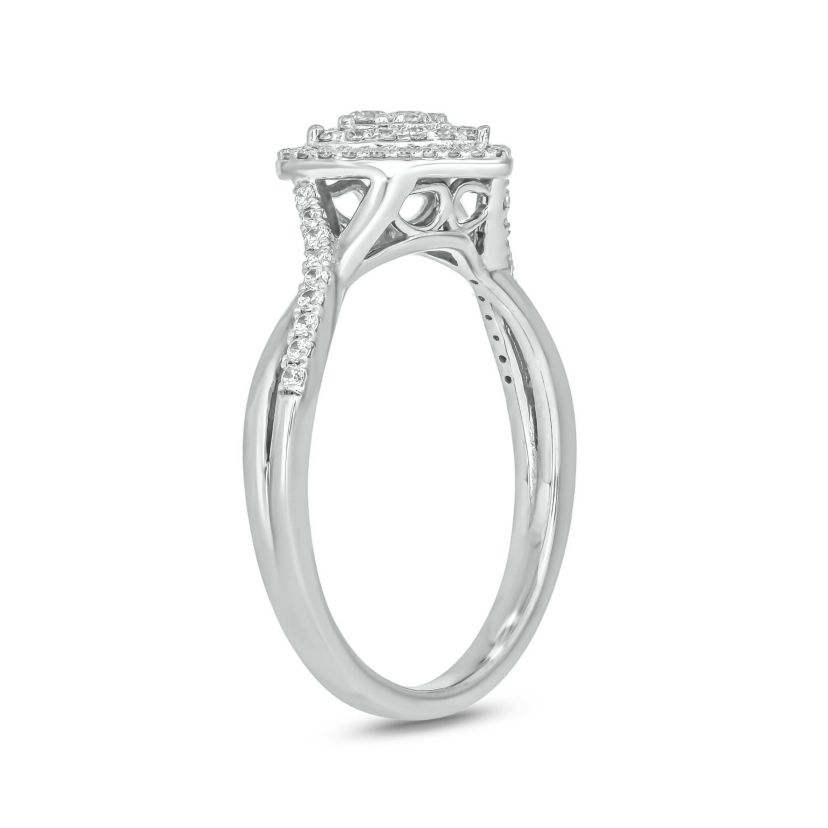 1/3 ct.t.w. Diamond Double Halo Fashion Ring in 14KT Rose Gold