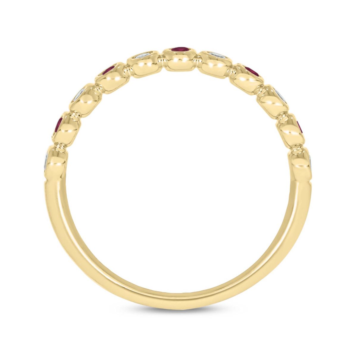 1/4 ct.t.w. Diamond Natural Ruby Anniversary Band in 14KT Rose Gold