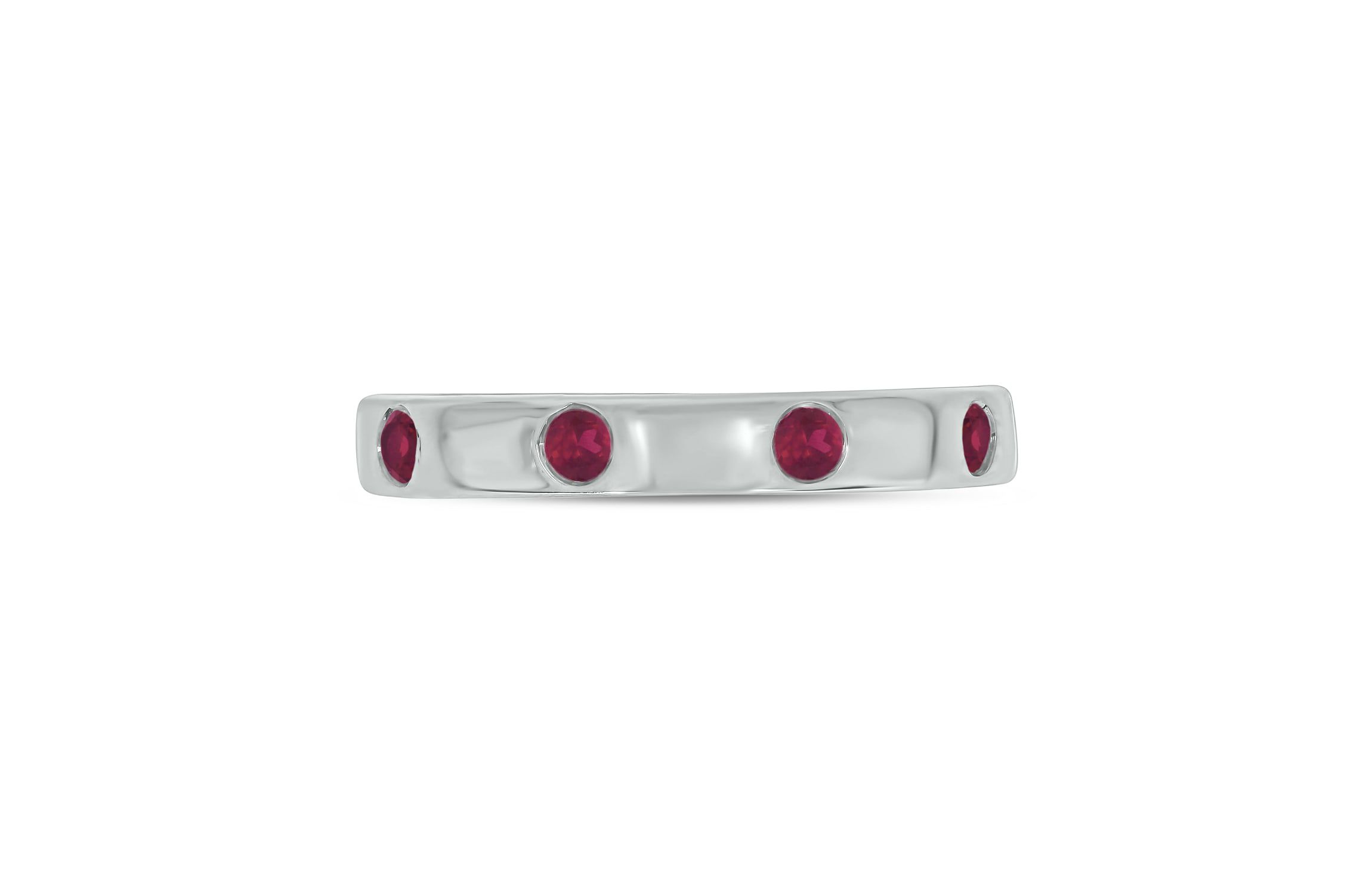1/6 ct.t.w. Diamond Natural Round Ruby Anniversary Band in 14KT Yellow Gold
