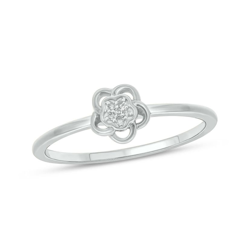 Diamond Accent Flower & Center Flower Cluster Ring in 14K Yellow Gold