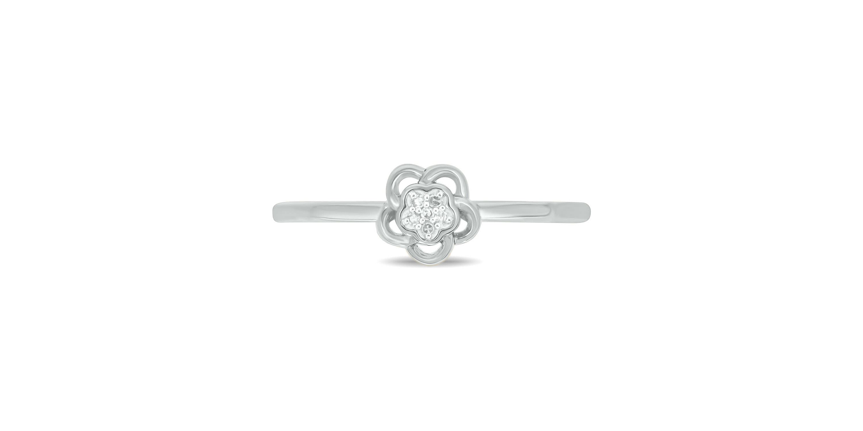 Diamond Accent Flower & Center Flower Cluster Ring in 14K Yellow Gold