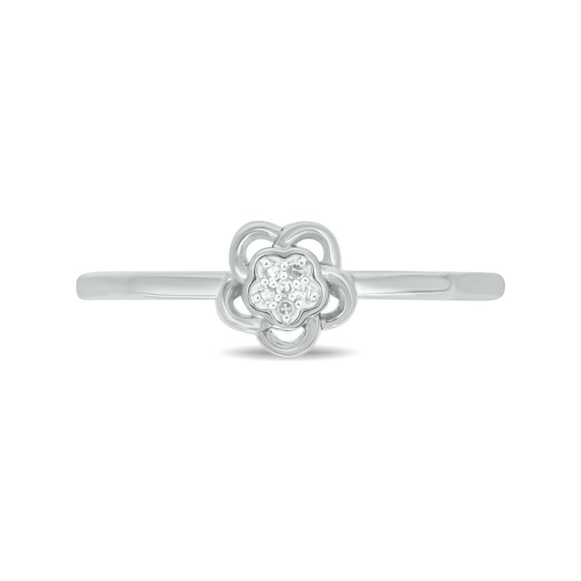 Diamond Accent Flower & Center Flower Cluster Ring in 14K Yellow Gold