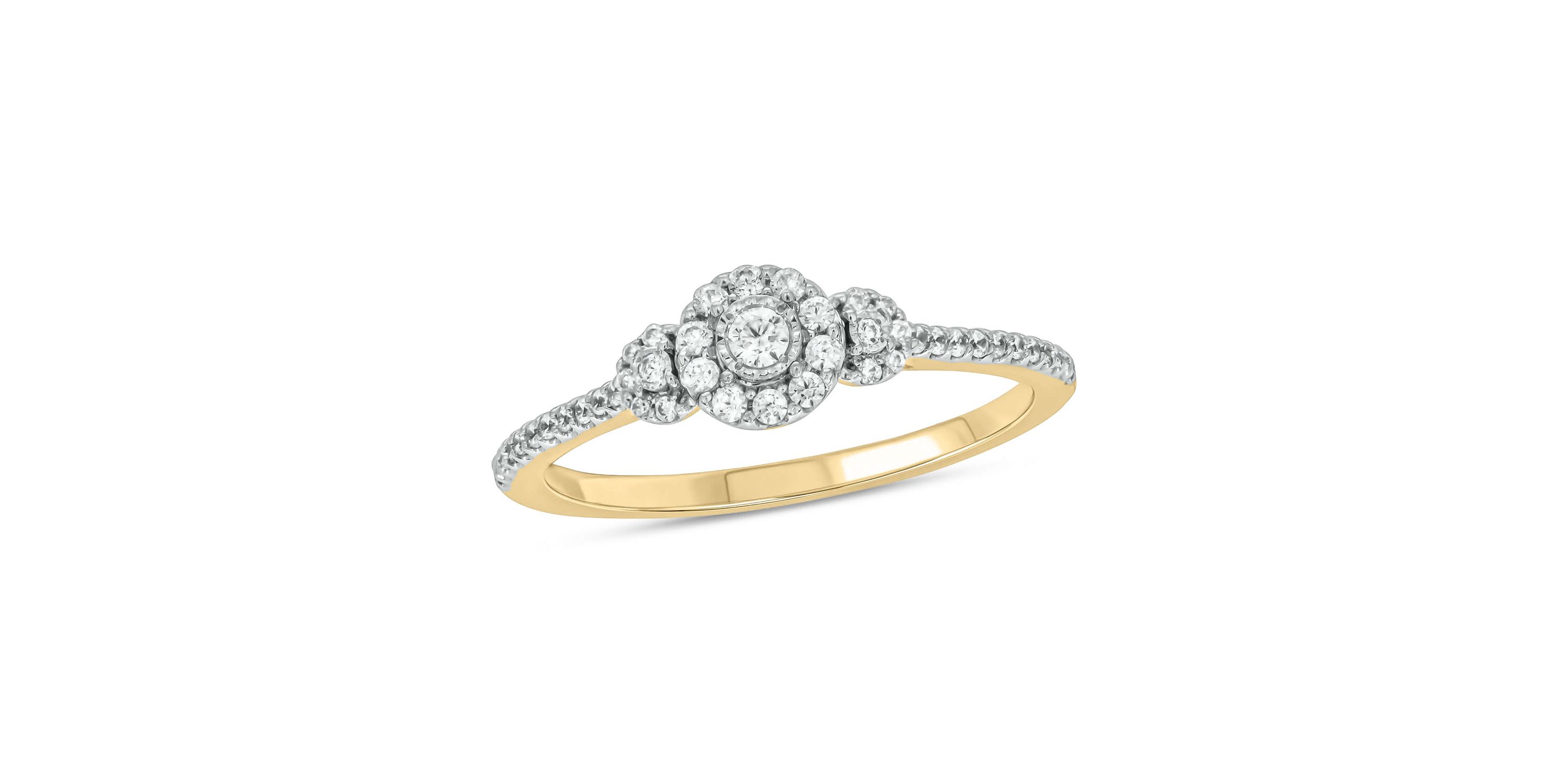 1/4 carat, Diamond Tikli,Single Halo Ring in 14K White Gold
