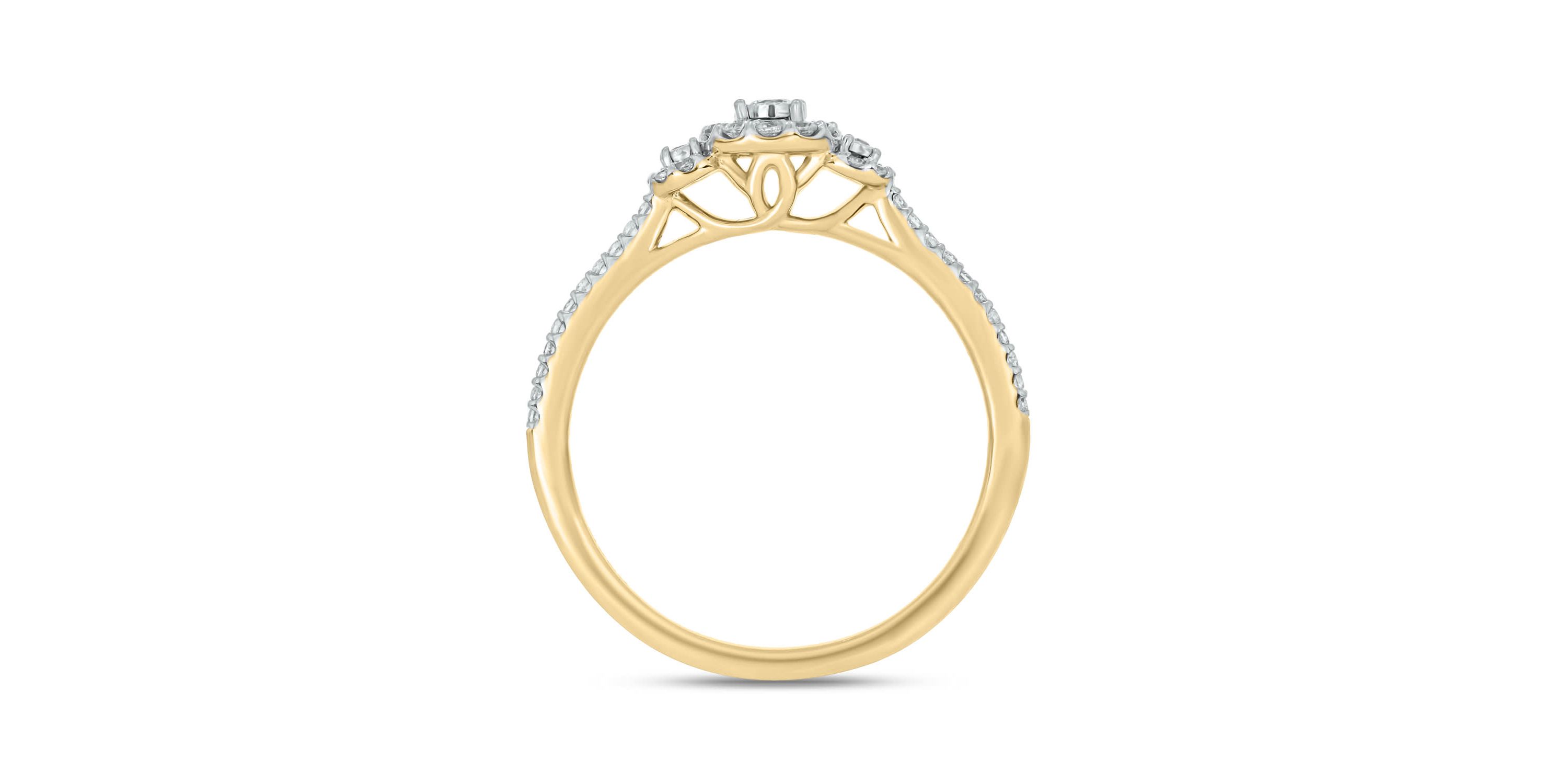 1/4 carat, Diamond Tikli,Single Halo Ring in 14K White Gold