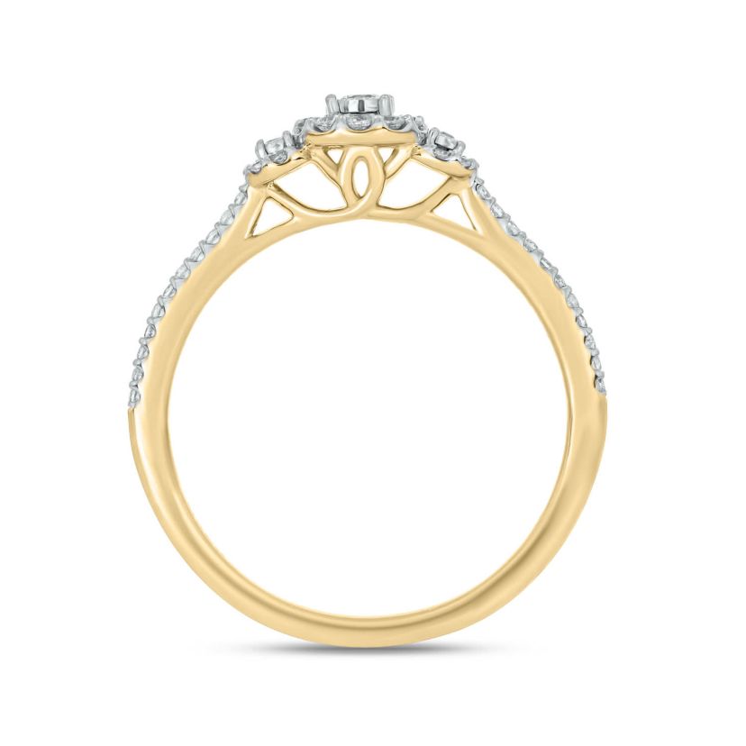 1/4 carat, Diamond Tikli,Single Halo Ring in 14K White Gold