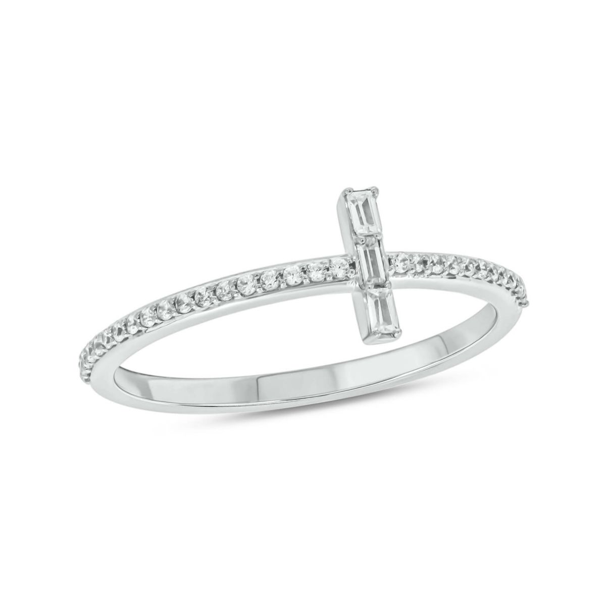 1/6 carat, Diamond Round & Bagutte Ring in 14K Yellow Gold