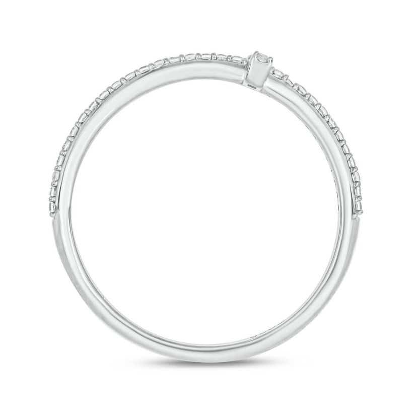 1/6 carat, Diamond Round & Bagutte Ring in 14K Yellow Gold