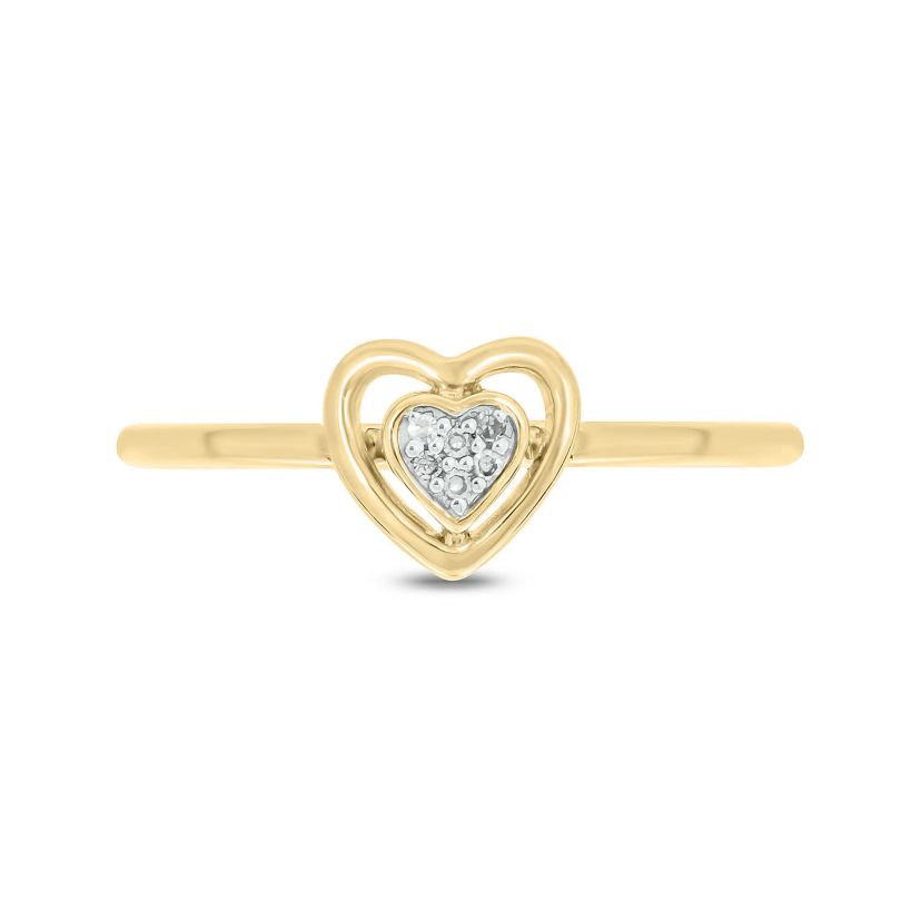 Diamond Accent Heart & Center Heart Cluster Ring in 14K White Gold