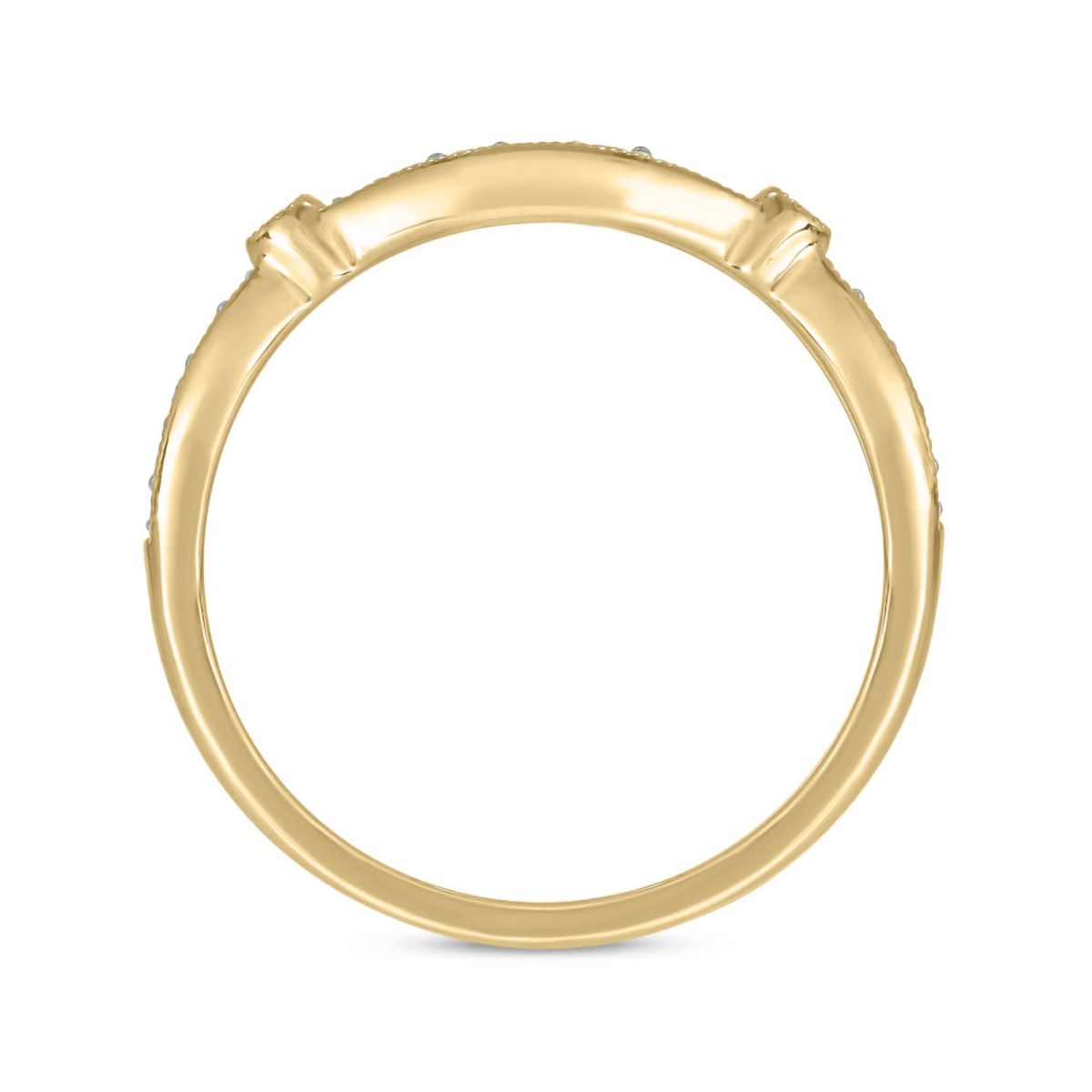 1/6 carat, Diamond Milgrain Anniversary Ring in 14K Yellow Gold