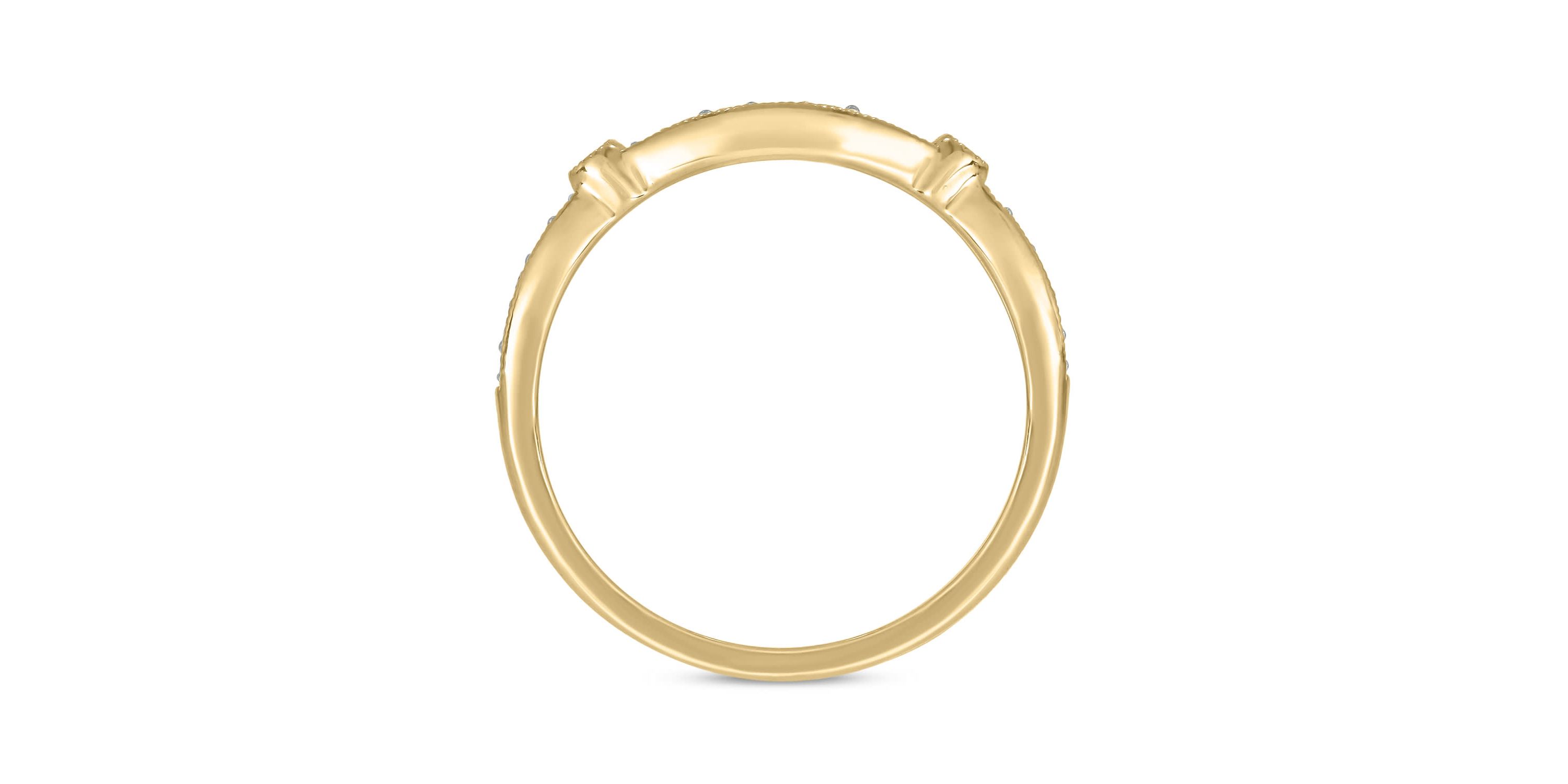 1/6 carat, Diamond Milgrain Anniversary Ring in 14K Yellow Gold