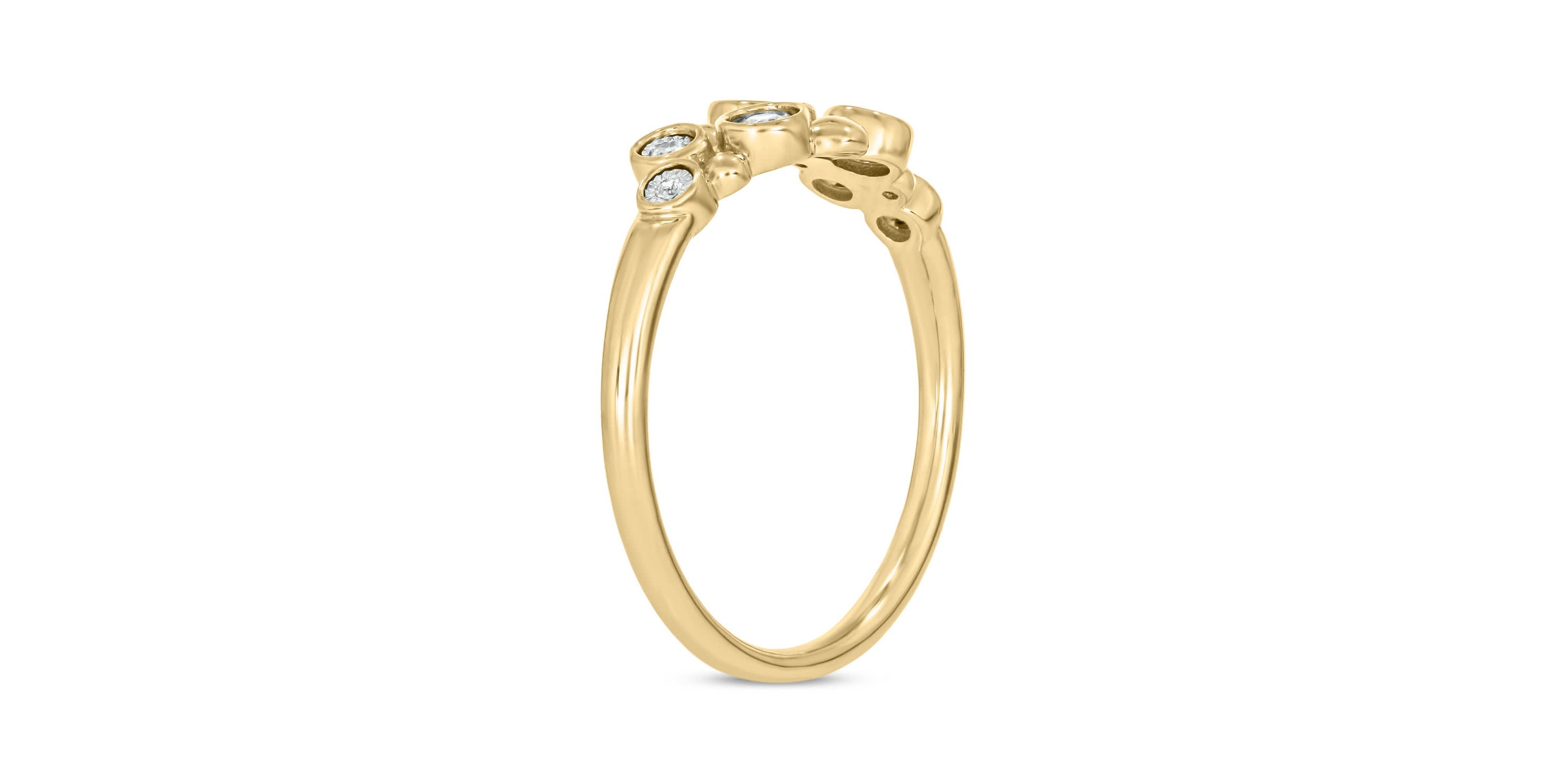 1/10 carat, Diamond Tikli & Bubble Texture Ring in 14K White Gold