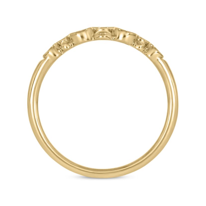 1/10 carat, Diamond Tikli & Bubble Texture Ring in 14K White Gold