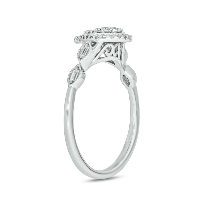 1/4 carat, Diamond Tikli,Pear Cluster Milgrain  Ring in 14K Yellow Gold