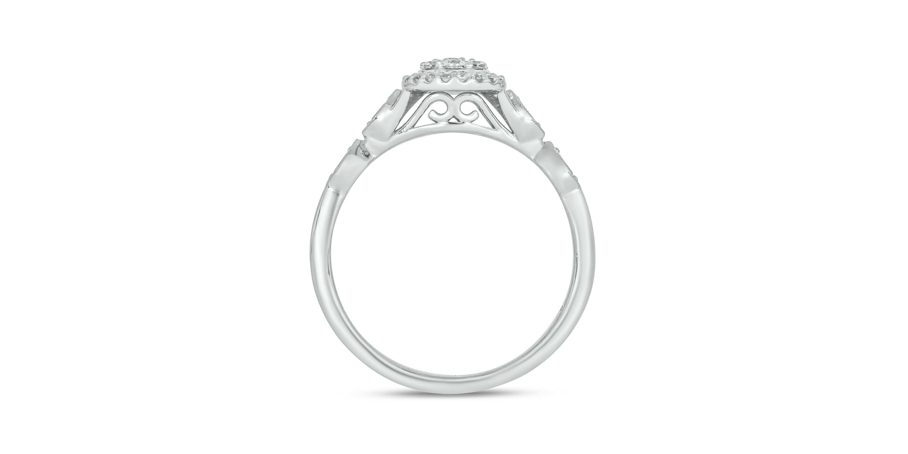 1/4 carat, Diamond Tikli,Pear Cluster Milgrain  Ring in 14K Yellow Gold