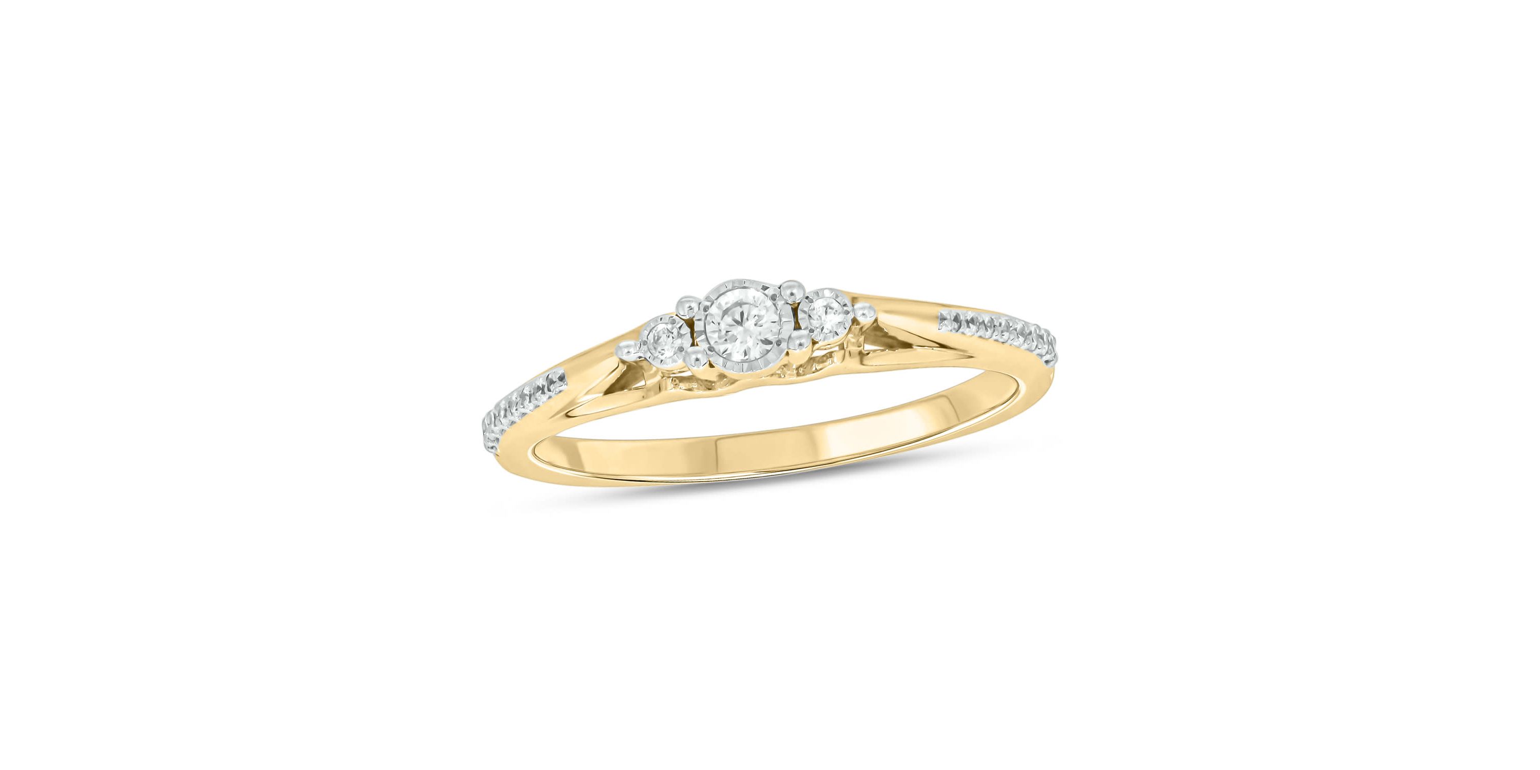 1/6 carat, Diamond Tikli Fashion Ring in 14K Yellow Gold