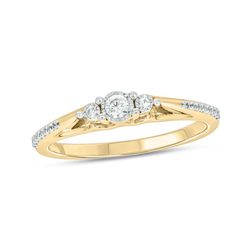1/6 carat, Diamond Tikli Fashion Ring in 14K Yellow Gold