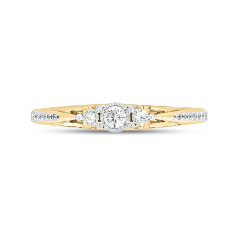 1/6 carat, Diamond Tikli Fashion Ring in 14K Yellow Gold