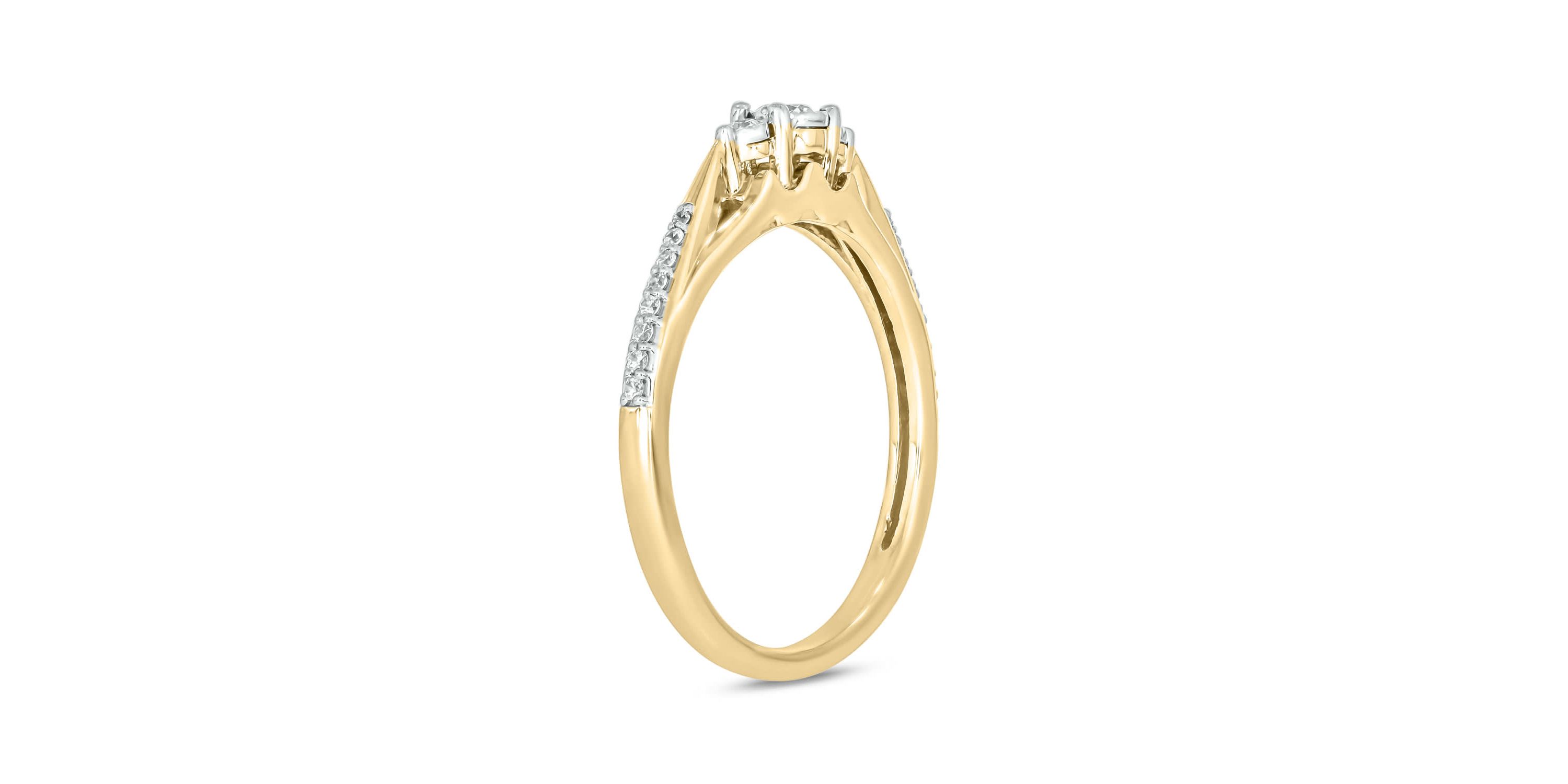 1/6 carat, Diamond Tikli Fashion Ring in 14K Yellow Gold