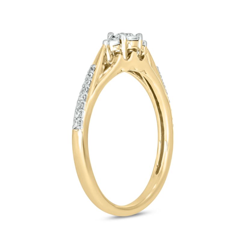 1/6 carat, Diamond Tikli Fashion Ring in 14K Yellow Gold
