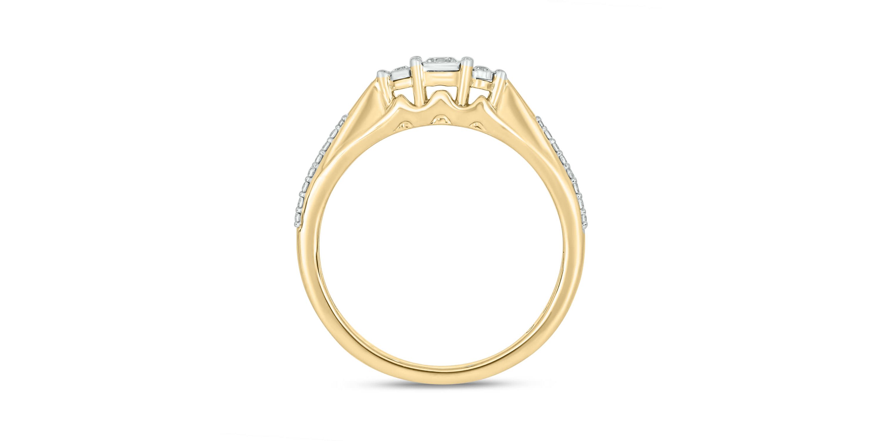 1/6 carat, Diamond Tikli Fashion Ring in 14K Yellow Gold