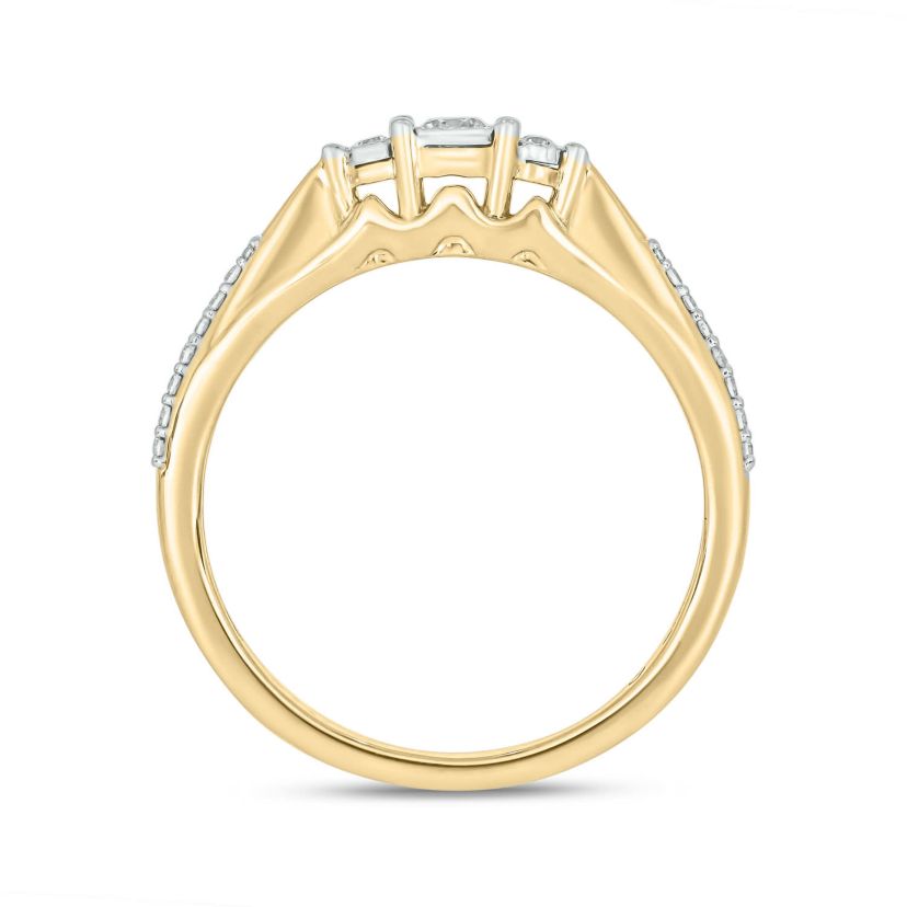 1/6 carat, Diamond Tikli Fashion Ring in 14K Yellow Gold