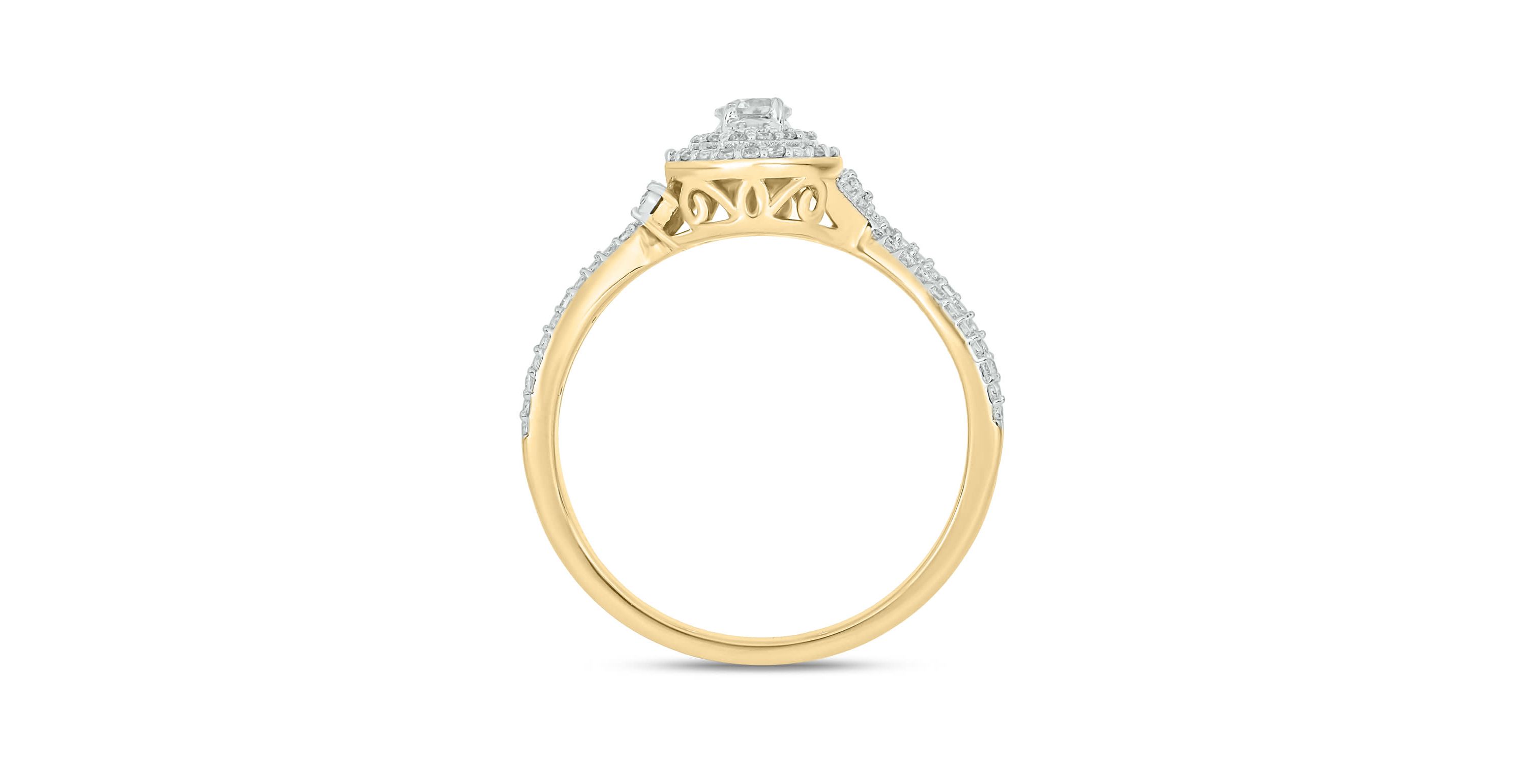 1/4 carat, Diamond Shank Milgrain,Double Halo Ring in 14K White Gold