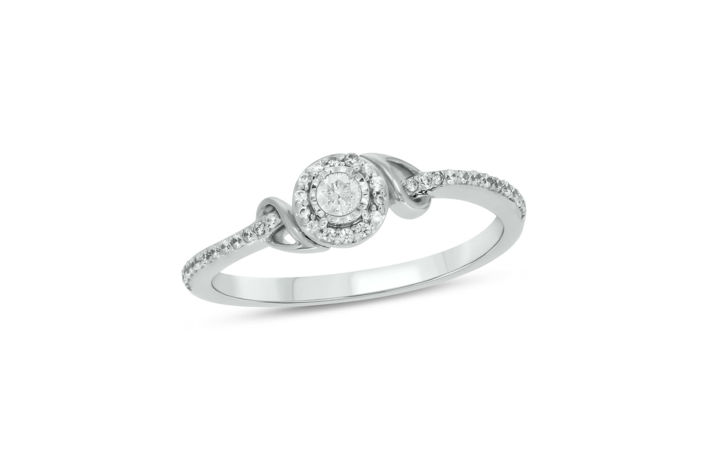 1/5 carat, Diamond Tikli,Single Halo Promise Ring in 14K Yellow Gold
