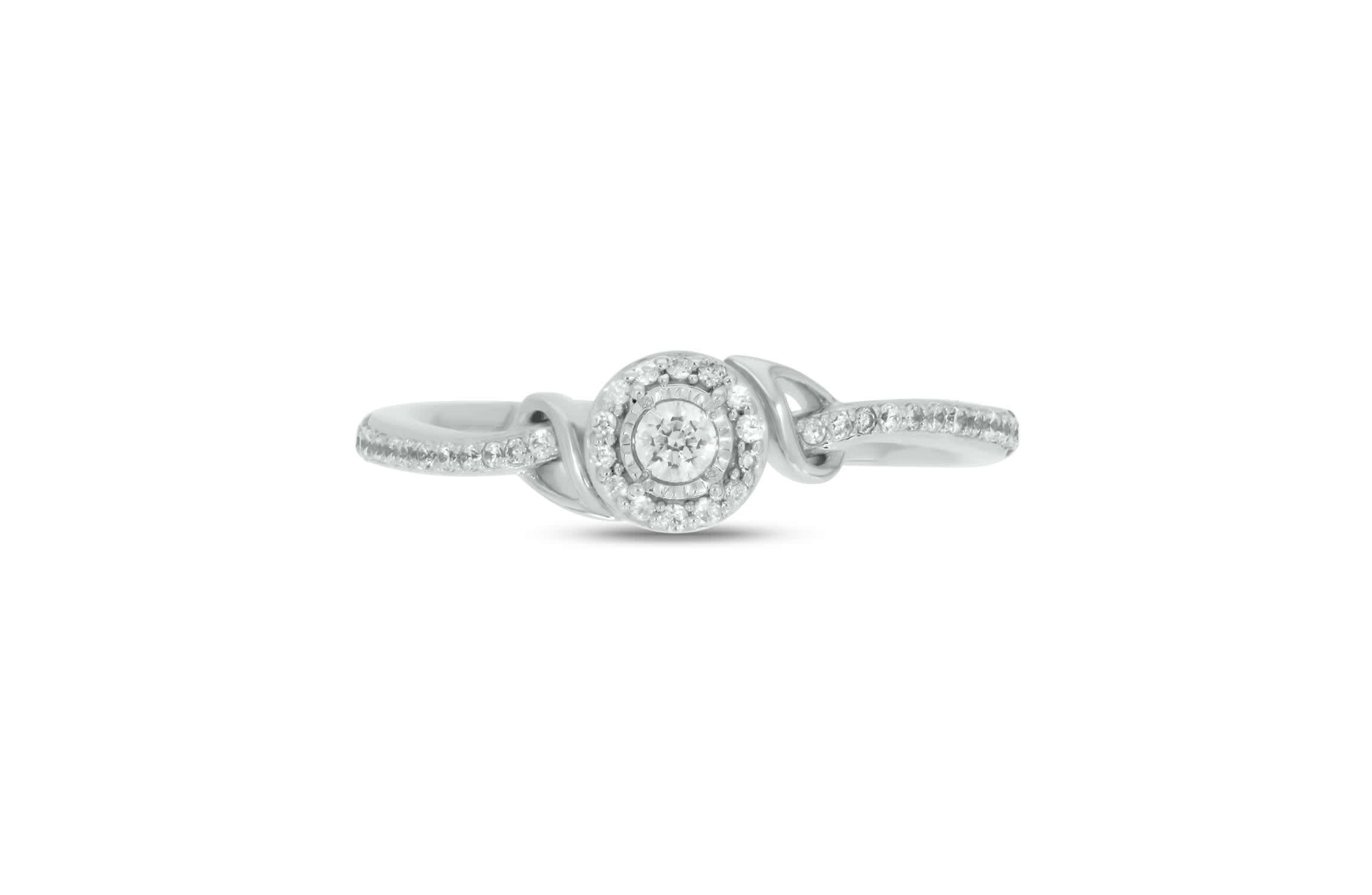 1/5 carat, Diamond Tikli,Single Halo Promise Ring in 14K Yellow Gold