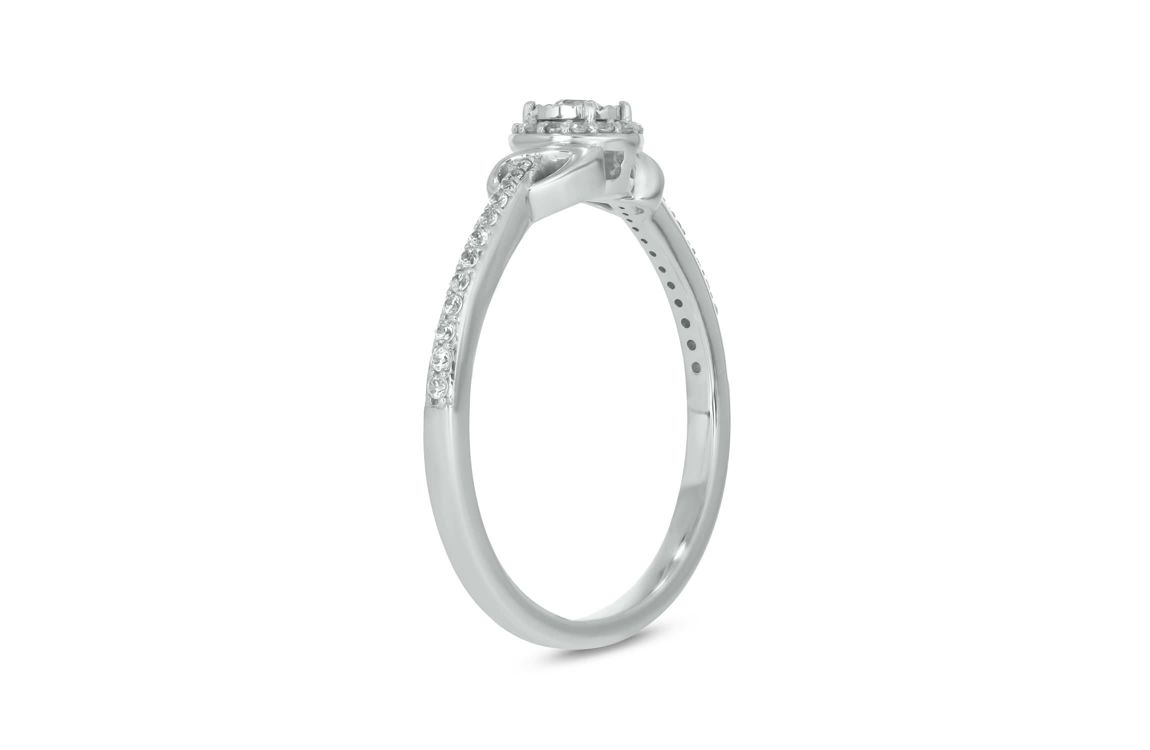 1/5 carat, Diamond Tikli,Single Halo Promise Ring in 14K Yellow Gold