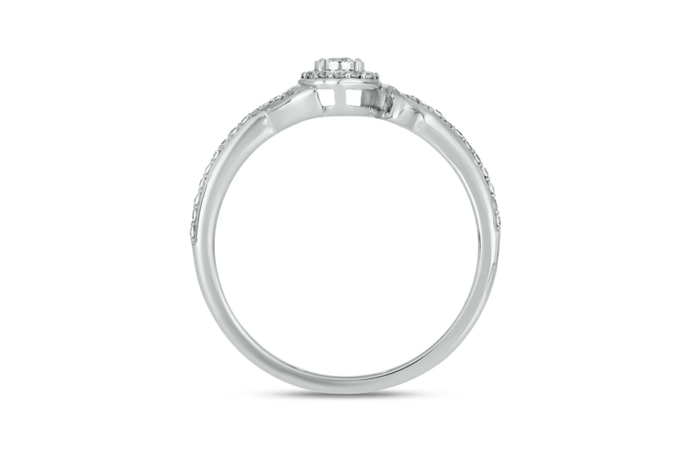 1/5 carat, Diamond Tikli,Single Halo Promise Ring in 14K Yellow Gold