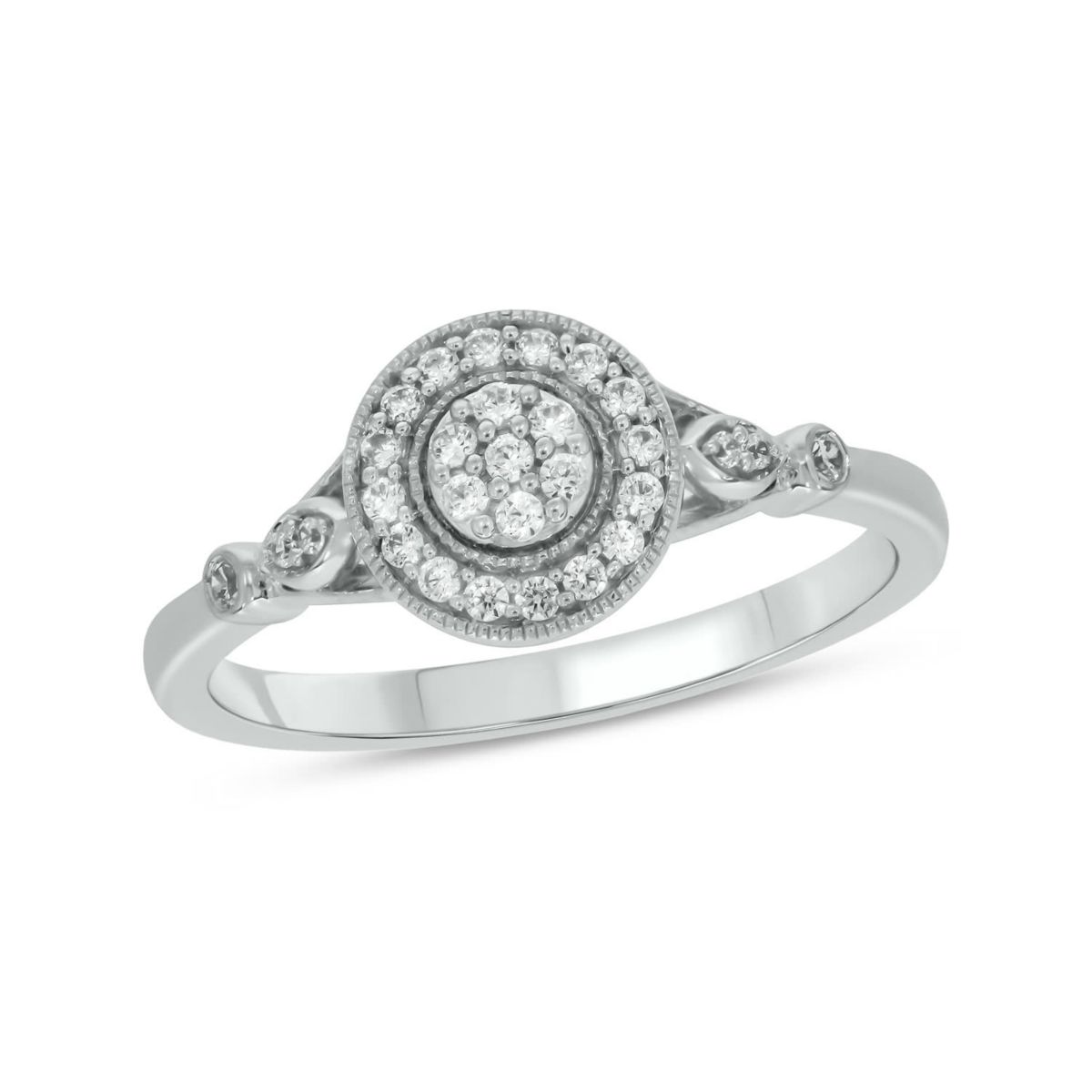 1/5 carat, Diamond Round Clustre Composite,Marquise Composite Ring in 14K Yellow Gold