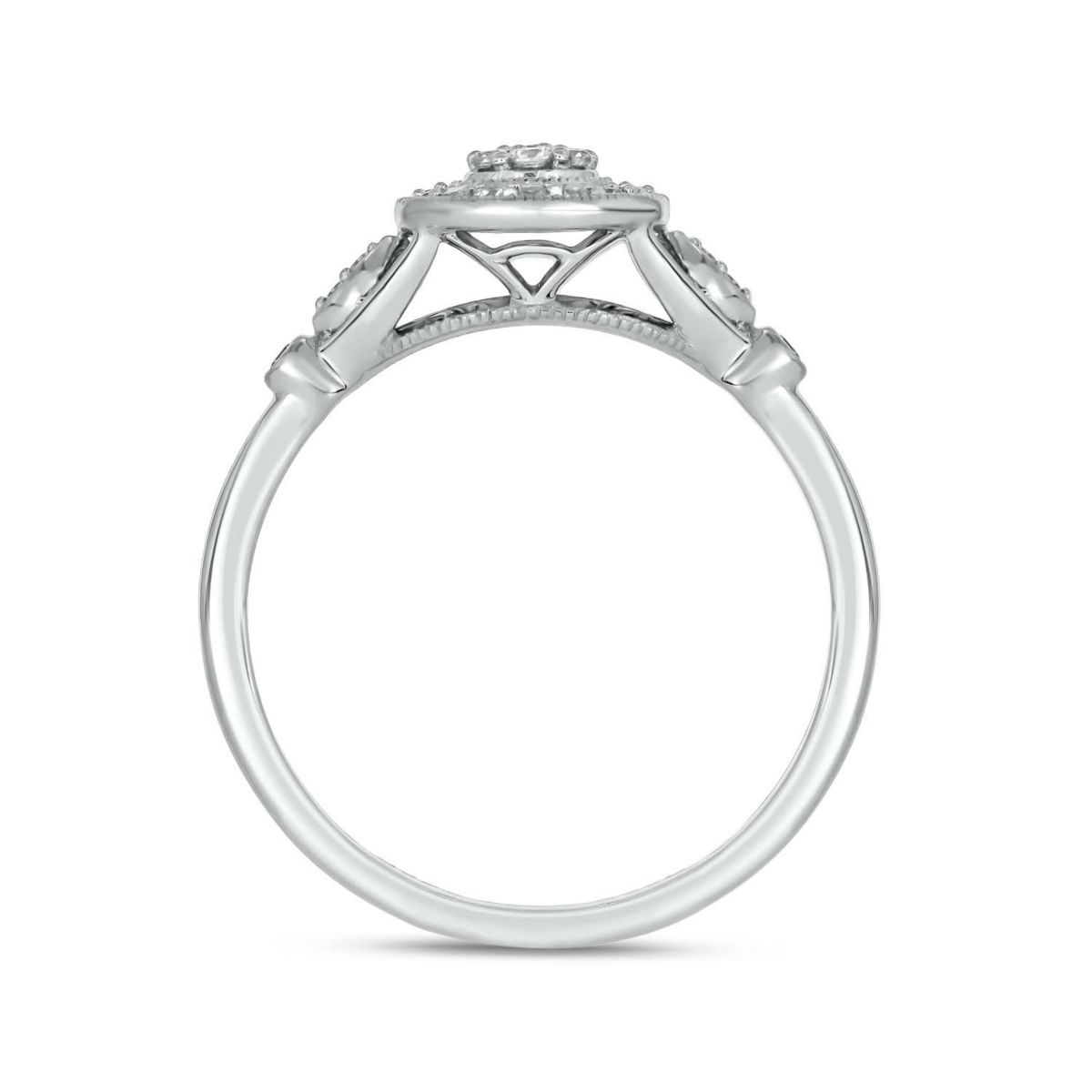 1/5 carat, Diamond Round Clustre Composite,Marquise Composite Ring in 14K Yellow Gold
