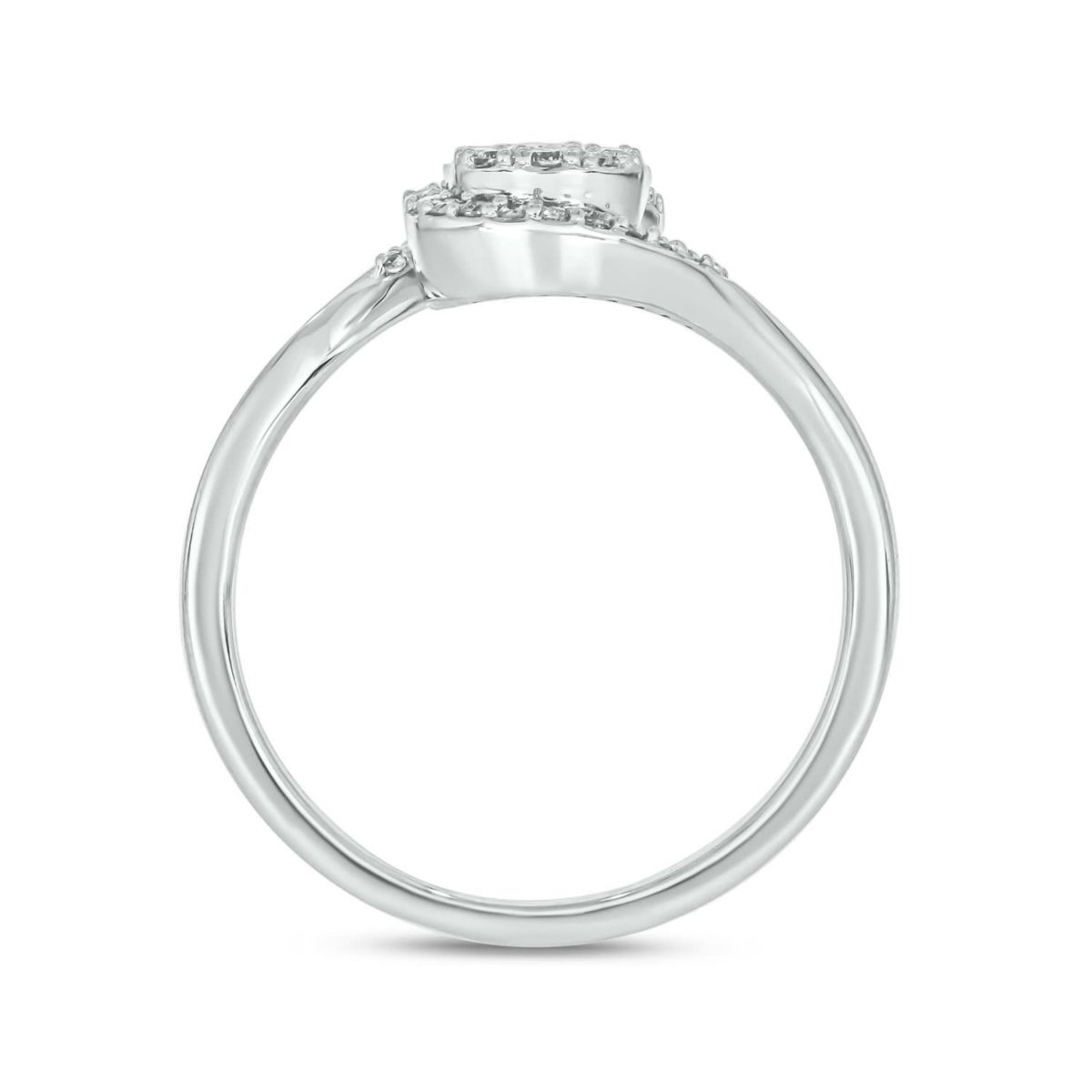 1/4 carat, Diamond Round & Baguette Composite Ring in 14K White Gold