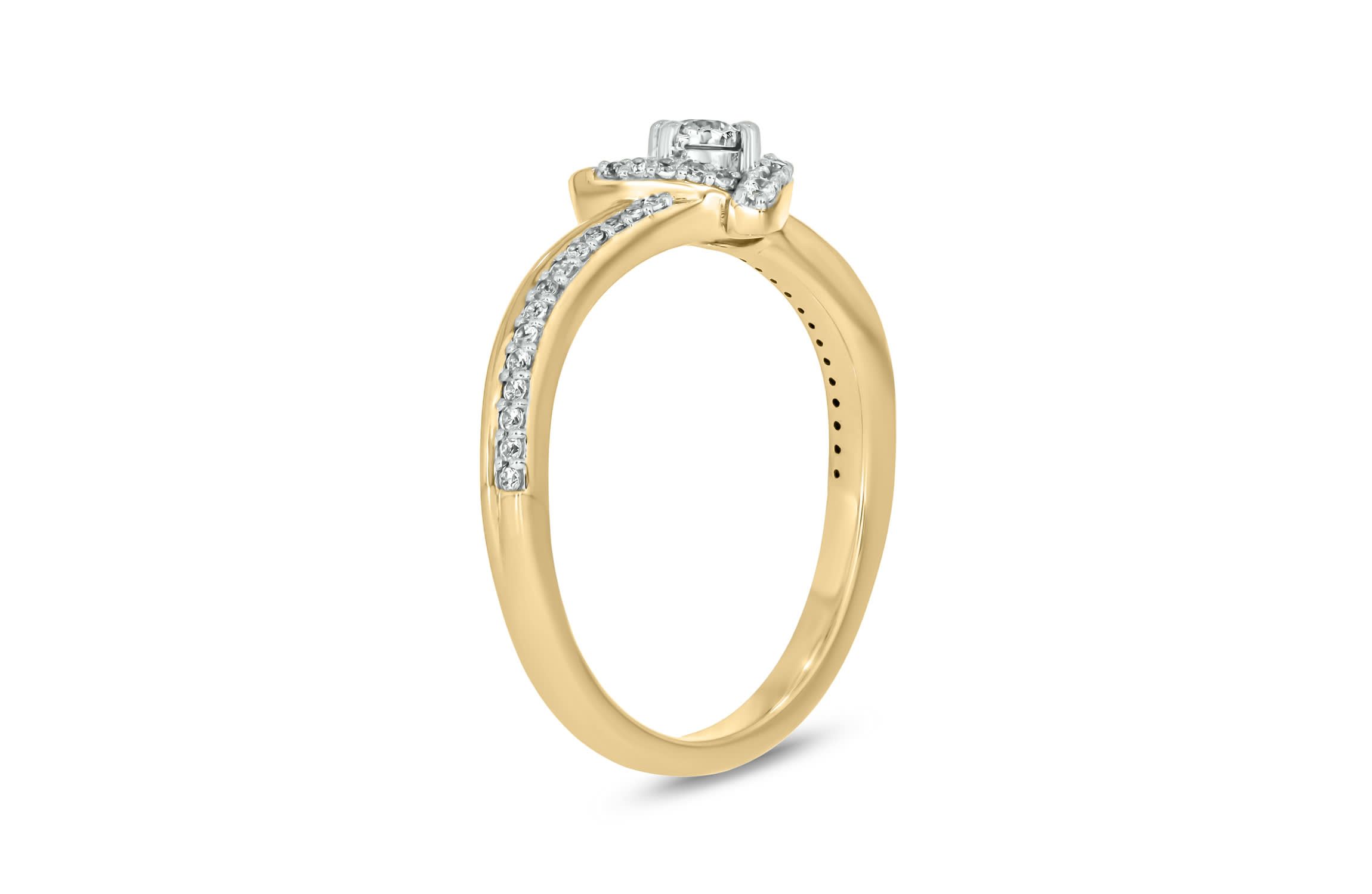 1/5 carat, Diamond Heart,Tikli Ring in 14K Yellow Gold