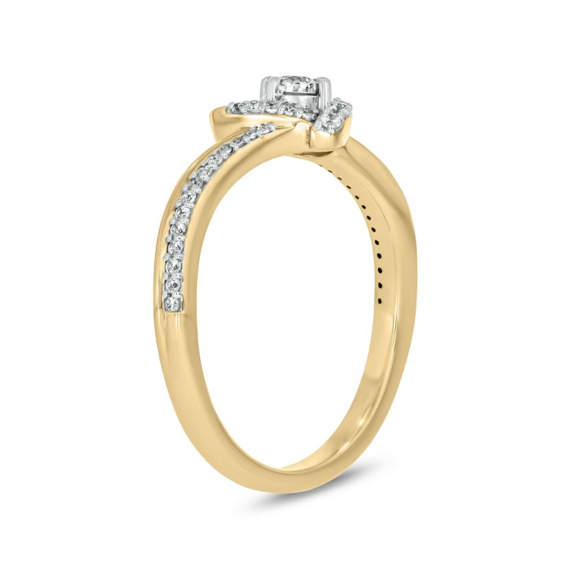 1/5 carat, Diamond Heart,Tikli Ring in 14K White Gold