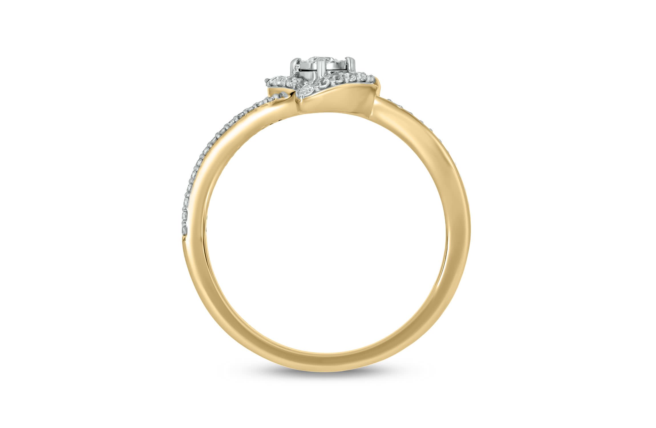 1/5 carat, Diamond Heart,Tikli Ring in 14K Yellow Gold