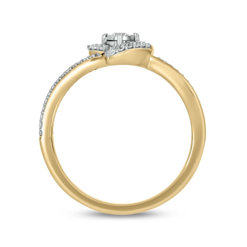 1/5 carat, Diamond Heart,Tikli Ring in 14K White Gold