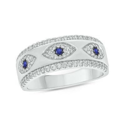 Belk & Co 1/2 carat, Diamond Evil Eye, Colorstone Ring in 14K Yellow Gold