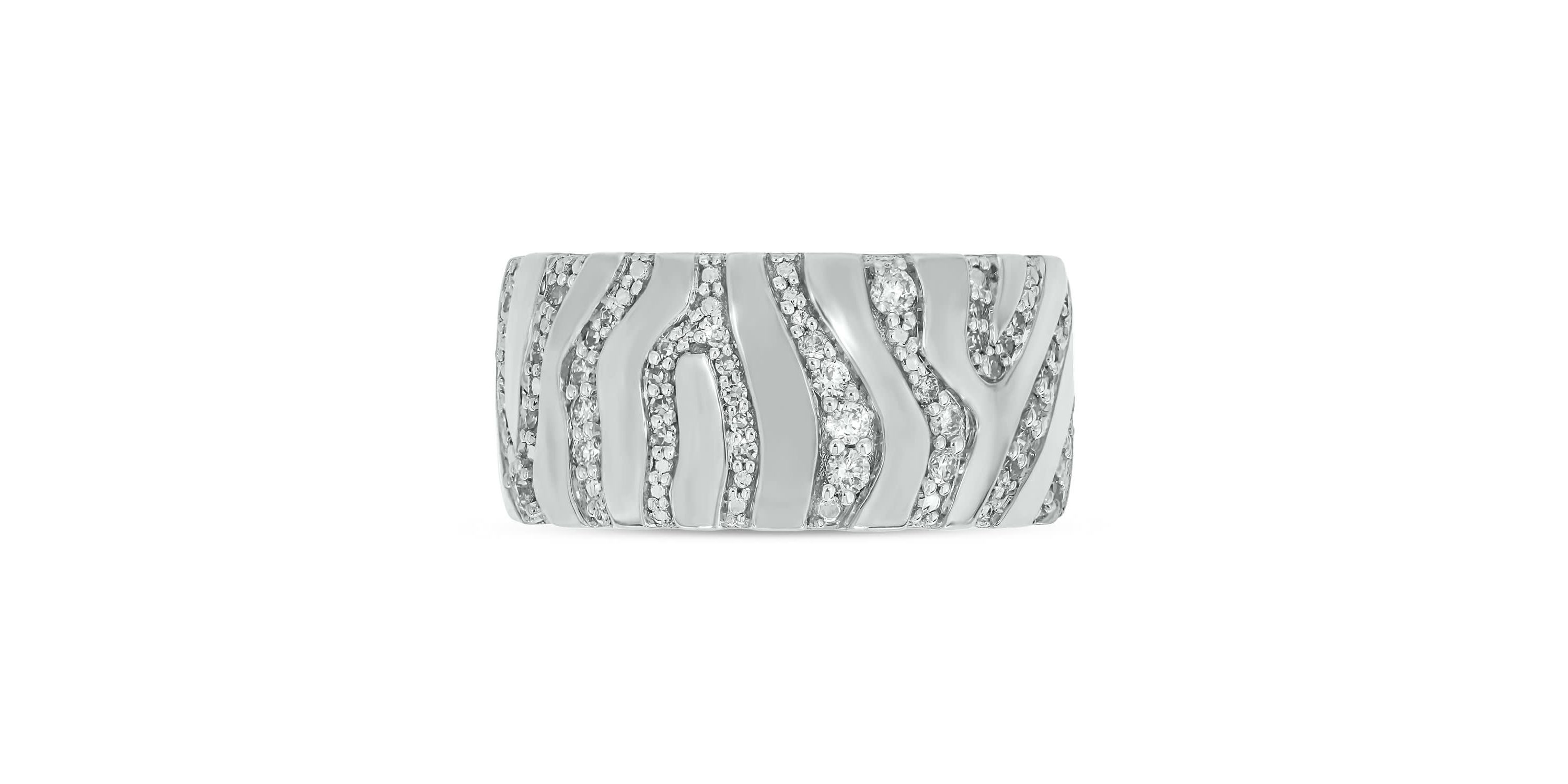 1/3 carat, Diamond Zebra Collection Ring in 14K White Gold