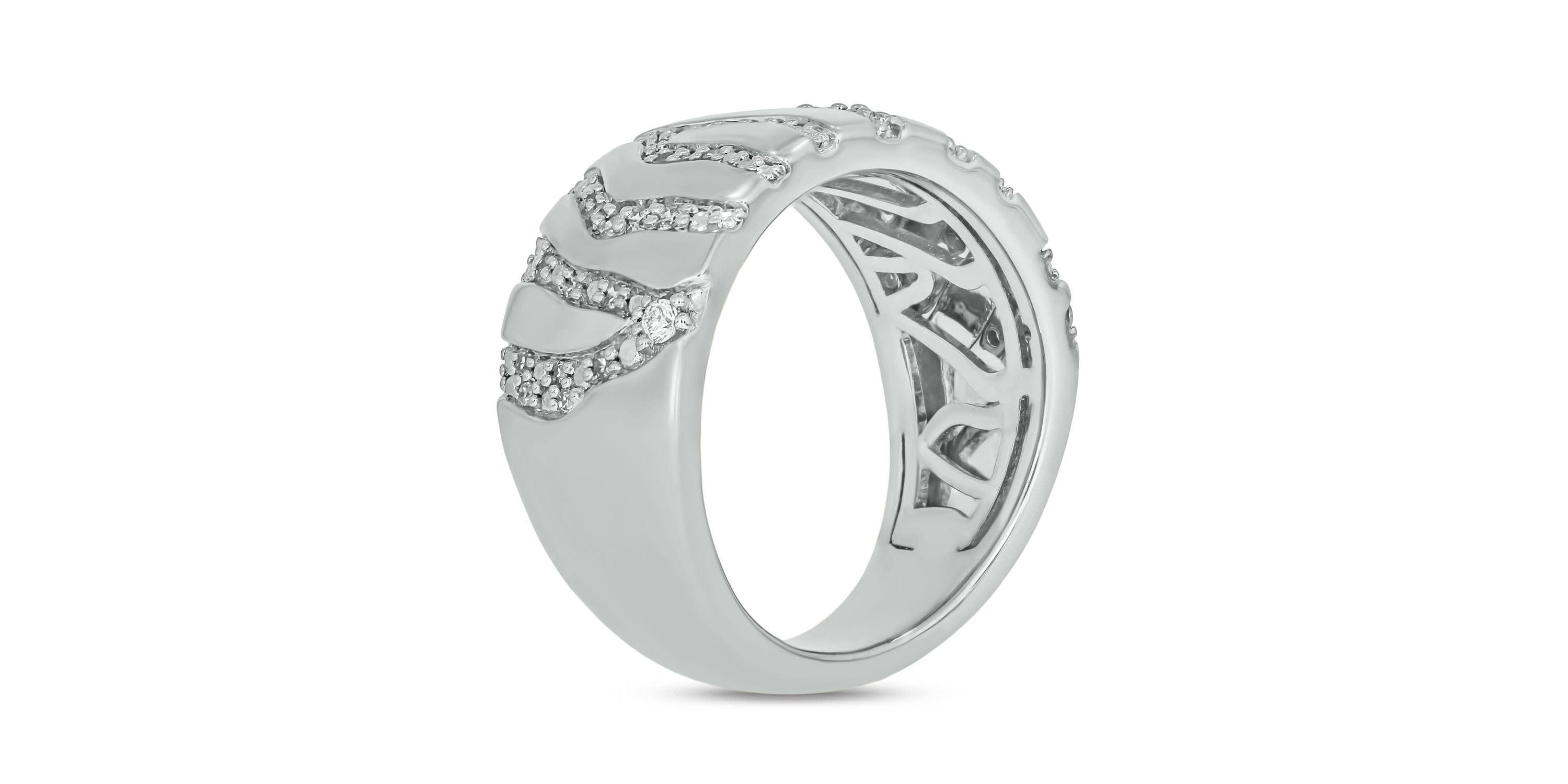 1/3 carat, Diamond Zebra Collection Ring in 14K White Gold