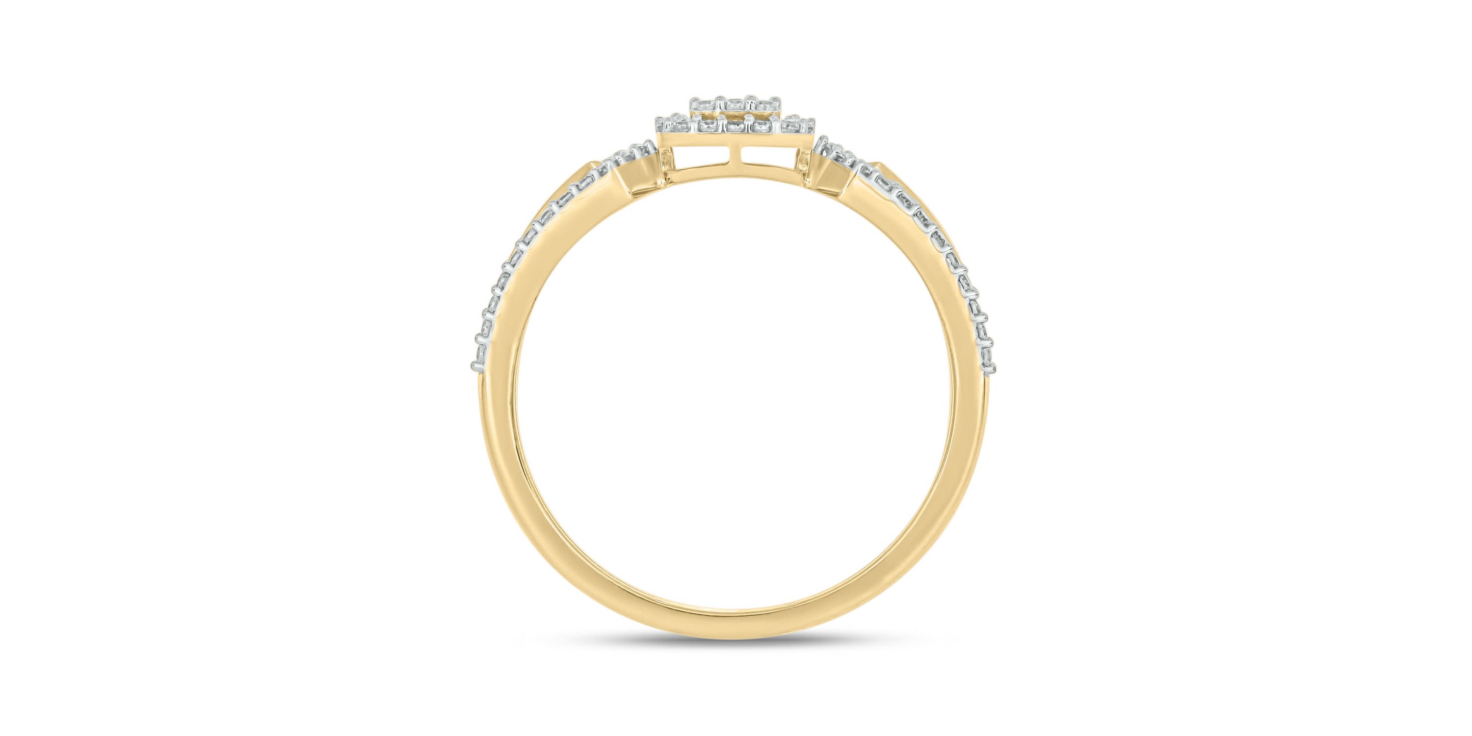 1/3 carat, Diamond Round & Baguette Composite Single Halo  Ring in 14K White Gold